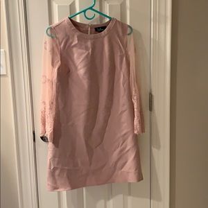 Lulus pink dress with lace sleeves